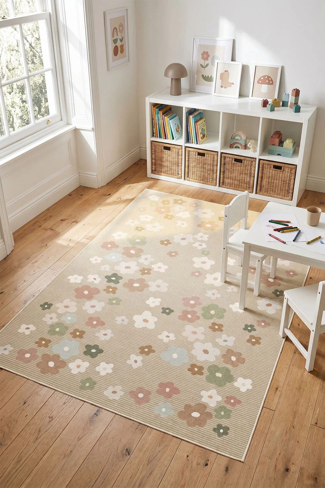 Bloemenweide Taupe Vloerkleed - Image 4