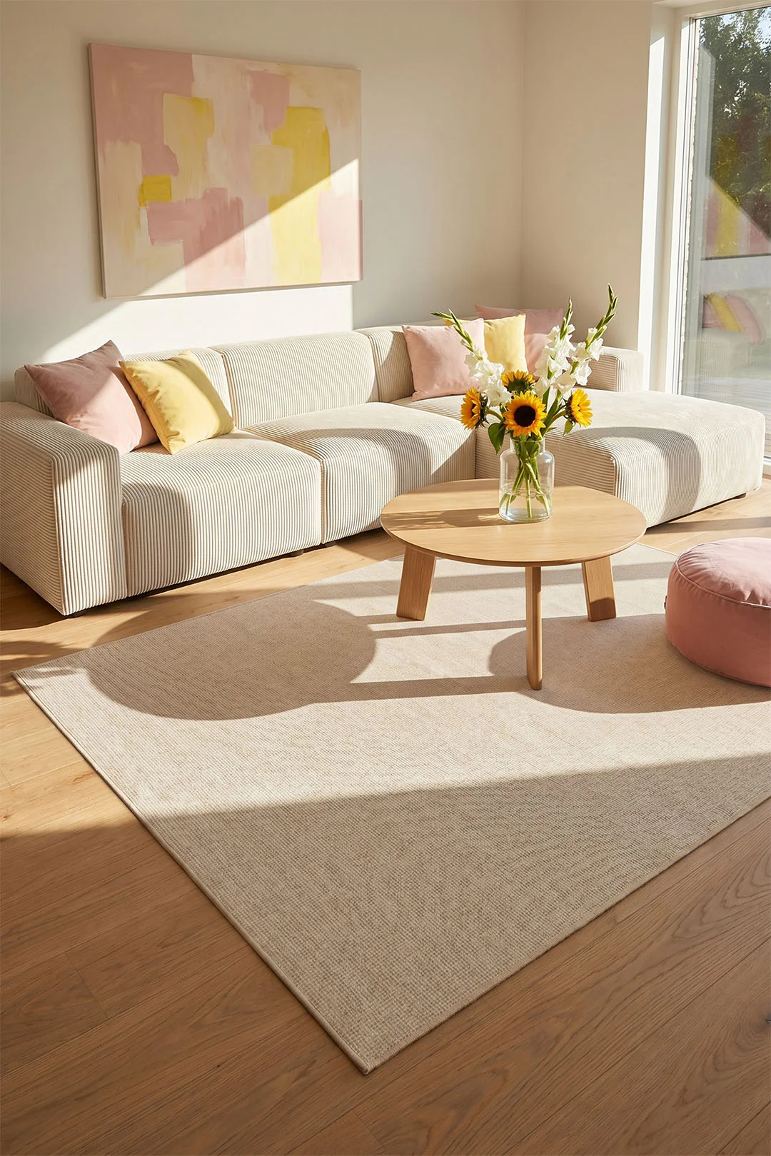 Jute-Haptiek Mono Crème Vloerkleed - Image 7